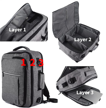 30L Flight Approved Weekender Carry-On Laptop Travel Backpack, 18 Inch Business Cube Handbag with Shoulder Strap and Funcitional Pockets Luggage Bag Suitcase Backpack