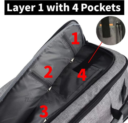30L Flight Approved Weekender Carry-On Laptop Travel Backpack, 18 Inch Business Cube Handbag with Shoulder Strap and Funcitional Pockets Luggage Bag Suitcase Backpack