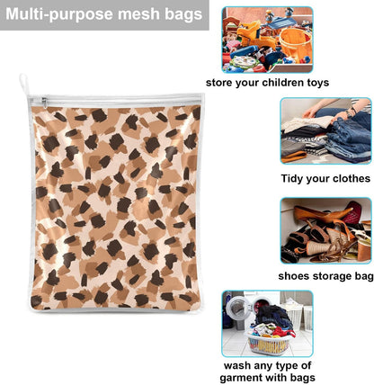 Mesh Laundry Bags Lingerie Bags for Washing Delicates 2 PCS Durable Wash Bag with Zipper Small and Medium Washable Pink Juicy Checkered Cherry - Colors B
