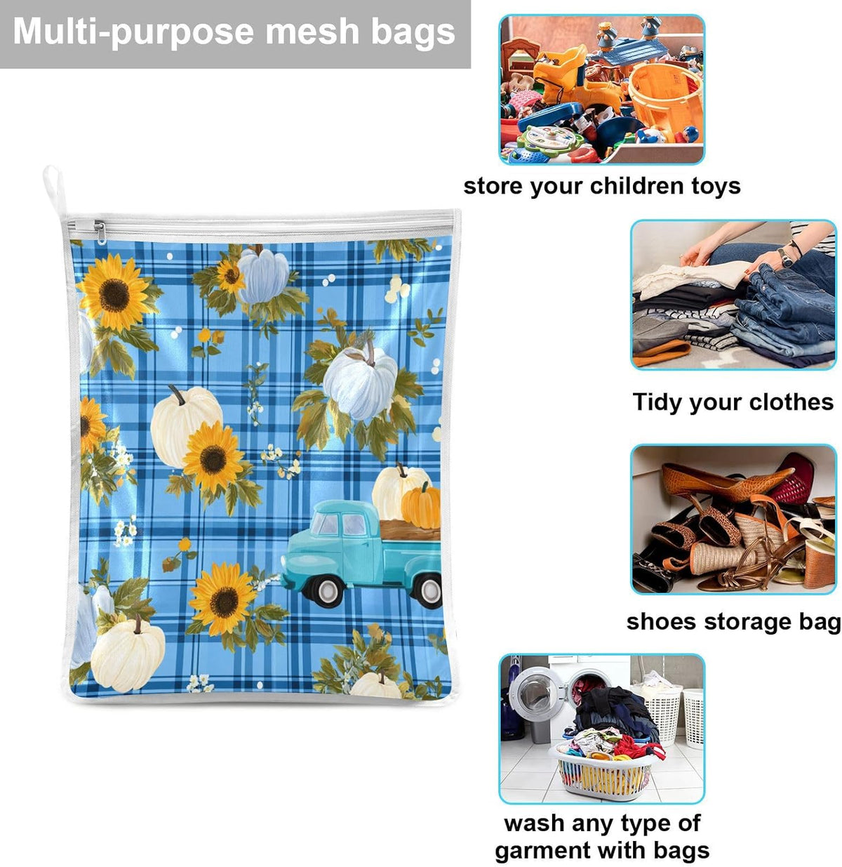 Mesh Laundry Bags Lingerie Bags for Washing Delicates 2 PCS Durable Wash Bag with Zipper Small and Medium Washable Pink Juicy Checkered Cherry - Colors B