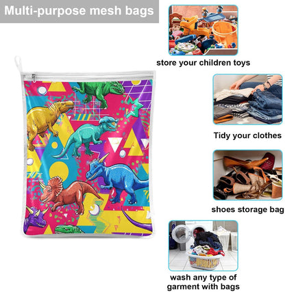 Mesh Laundry Bags Lingerie Bags for Washing Delicates 2 PCS Durable Wash Bag with Zipper Small and Medium Washable Pink Juicy Checkered Cherry - Colors B