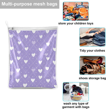 Mesh Laundry Bags Lingerie Bags for Washing Delicates 2 PCS Durable Wash Bag with Zipper Small and Medium Washable Pink Juicy Checkered Cherry - Colors B