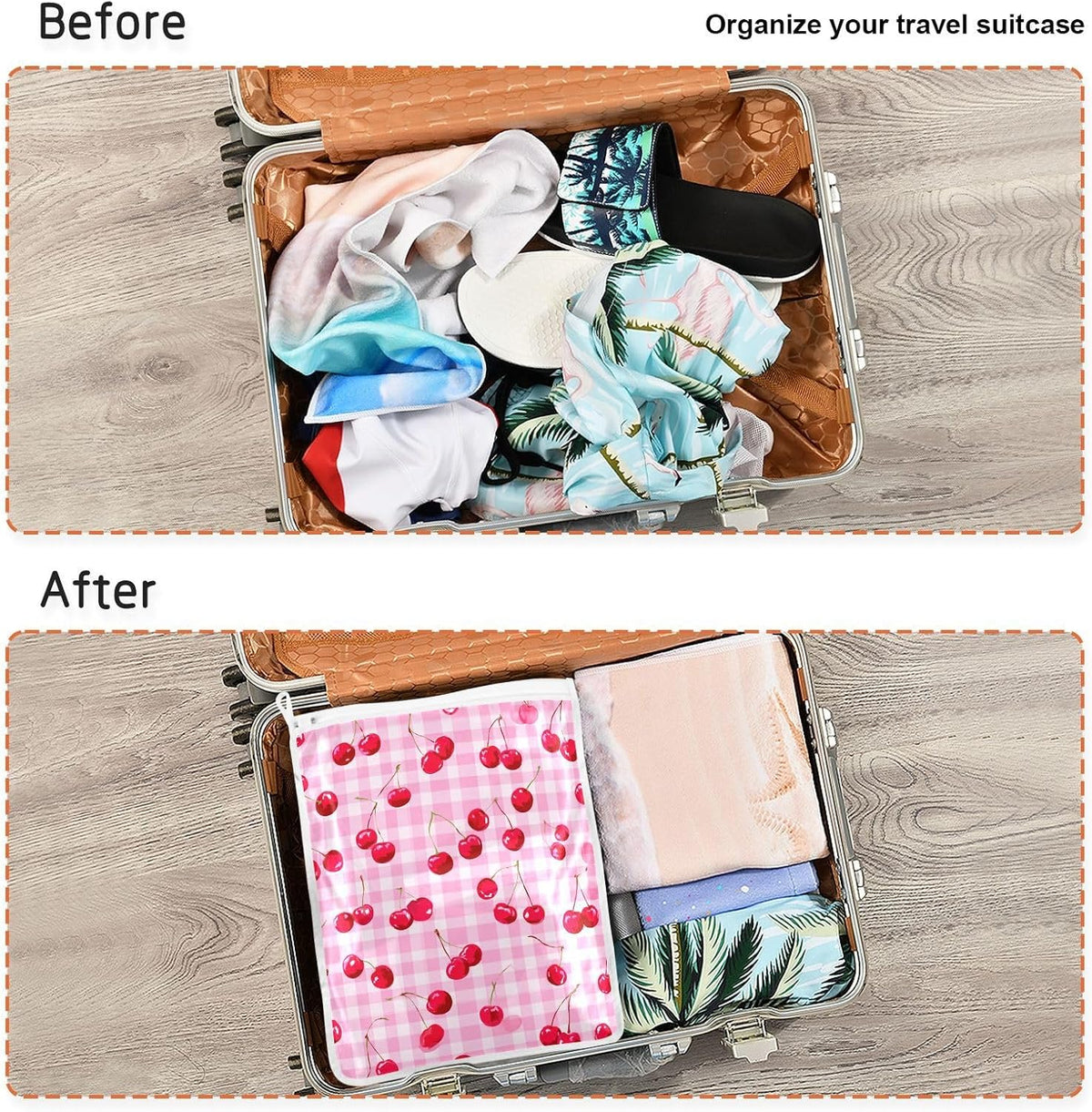 Mesh Laundry Bags Lingerie Bags for Washing Delicates 2 PCS Durable Wash Bag with Zipper Small and Medium Washable Pink Juicy Checkered Cherry - Colors B