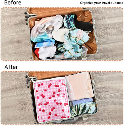 Mesh Laundry Bags Lingerie Bags for Washing Delicates 2 PCS Durable Wash Bag with Zipper Small and Medium Washable Pink Juicy Checkered Cherry - Colors B