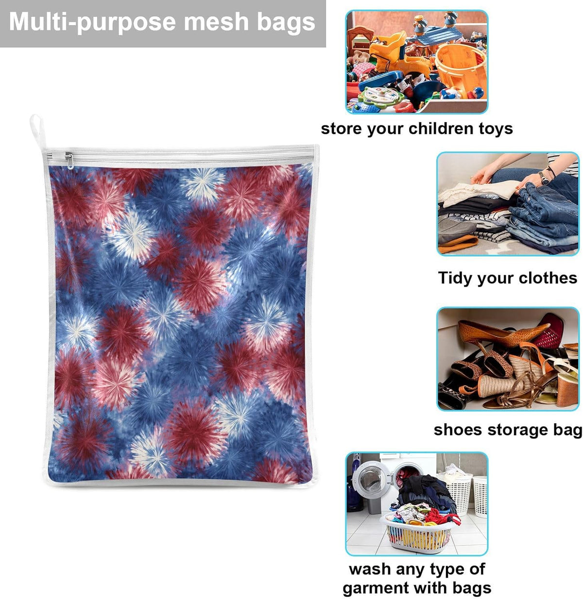 Mesh Laundry Bags Lingerie Bags for Washing Delicates 2 PCS Durable Wash Bag with Zipper Small and Medium Washable Pink Juicy Checkered Cherry - Colors B