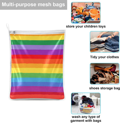 Mesh Laundry Bags Lingerie Bags for Washing Delicates 2 PCS Durable Wash Bag with Zipper Small and Medium Washable Pink Juicy Checkered Cherry - Colors B