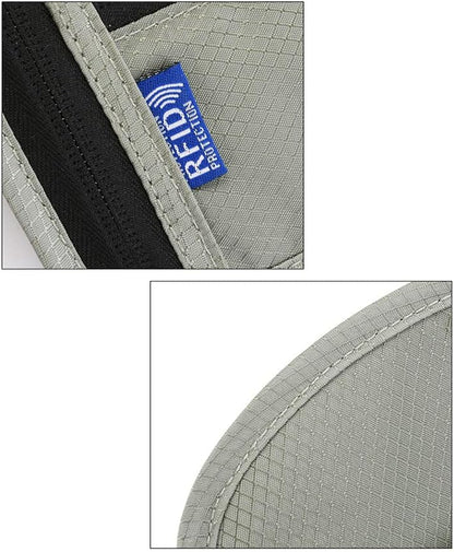 Travel Neck Wallet Pouch Passport Holder Cell Phone Purse Crossbody Bag for iPhone 15 Pro Max 16 14 Plus 13 12 Mini 11, Galaxy S25 Ultra S24 S23 S22 Plus S21 S20 FE Note 20 A16 A15, Pixel 9 8a (Gray)