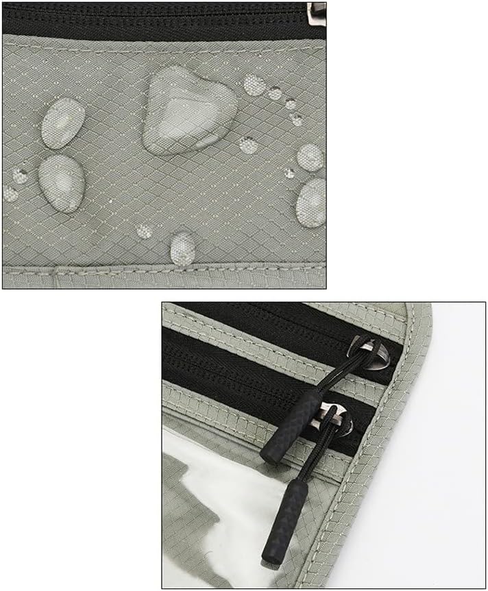 Travel Neck Wallet Pouch Passport Holder Cell Phone Purse Crossbody Bag for iPhone 15 Pro Max 16 14 Plus 13 12 Mini 11, Galaxy S25 Ultra S24 S23 S22 Plus S21 S20 FE Note 20 A16 A15, Pixel 9 8a (Gray)