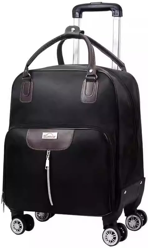 Rolling Laptop Bag, Lightweight Travel Trolley Luggage with 360° Spinner Wheels, Carry-On Wheeled Computer Tote