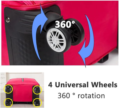 Rolling Laptop Bag, Lightweight Travel Trolley Luggage with 360° Spinner Wheels, Carry-On Wheeled Computer Tote