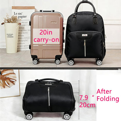 Rolling Laptop Bag, Lightweight Travel Trolley Luggage with 360° Spinner Wheels, Carry-On Wheeled Computer Tote