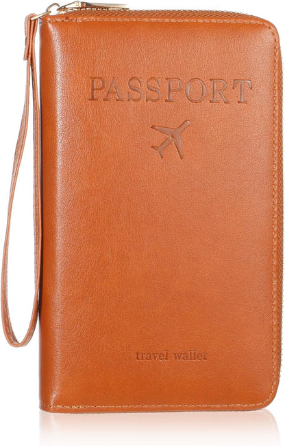 Passport Holder for Travel Women and Men RFID Passport Holder with Card Slots Holders Passports Case Passports Cover Wallet Travel Essentials Accessories for Phones Cash Boarding Passes