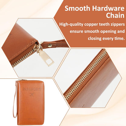 Passport Holder for Travel Women and Men RFID Passport Holder with Card Slots Holders Passports Case Passports Cover Wallet Travel Essentials Accessories for Phones Cash Boarding Passes