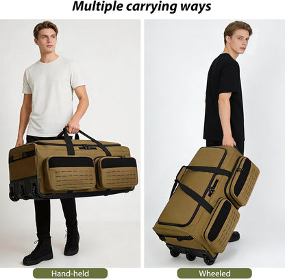 Rolling Duffle Bag with Wheels,120L Large Deployment Bag,Waterproof Military Duffle Bags for Tactical Military Deployment Camping