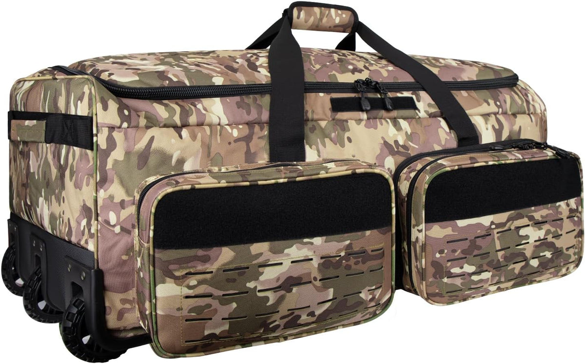 Rolling Duffle Bag with Wheels,120L Large Deployment Bag,Waterproof Military Duffle Bags for Tactical Military Deployment Camping