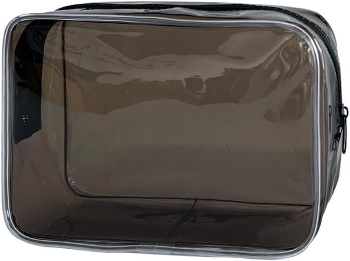 Neon TSA Approved Clear Toiletry Pouch, 7"x2.3"x4.7" Size, PVC Travel Makeup Bags for Toiletries, Transparent Cosmetic Bag for Women and Men Small (Wine Red)
