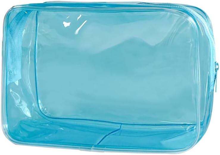 Neon TSA Approved Clear Toiletry Pouch, 7"x2.3"x4.7" Size, PVC Travel Makeup Bags for Toiletries, Transparent Cosmetic Bag for Women and Men Small (Wine Red)