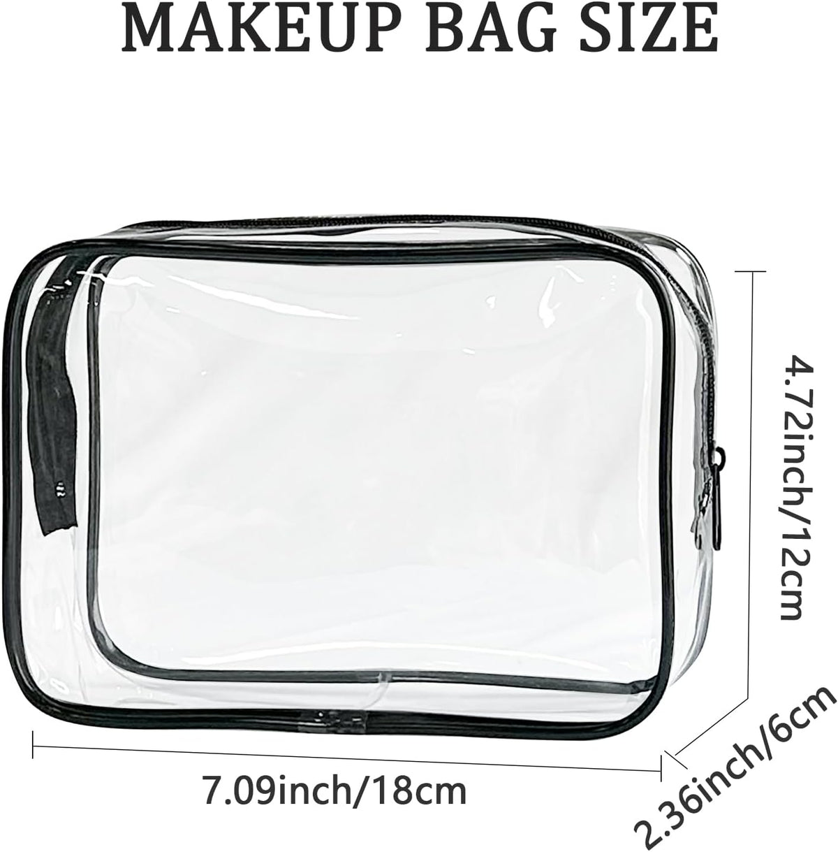 Neon TSA Approved Clear Toiletry Pouch, 7"x2.3"x4.7" Size, PVC Travel Makeup Bags for Toiletries, Transparent Cosmetic Bag for Women and Men Small (Wine Red)