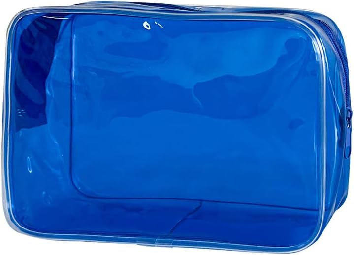 Neon TSA Approved Clear Toiletry Pouch, 7"x2.3"x4.7" Size, PVC Travel Makeup Bags for Toiletries, Transparent Cosmetic Bag for Women and Men Small (Wine Red)