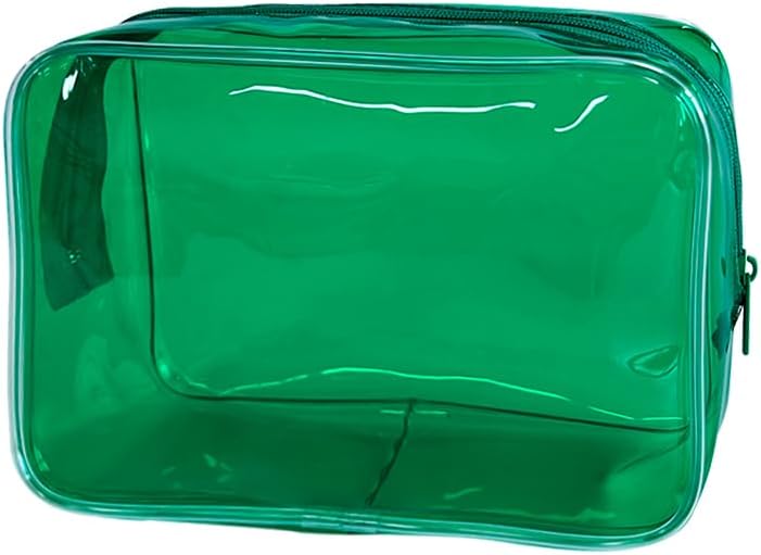 Neon TSA Approved Clear Toiletry Pouch, 7"x2.3"x4.7" Size, PVC Travel Makeup Bags for Toiletries, Transparent Cosmetic Bag for Women and Men Small (Wine Red)