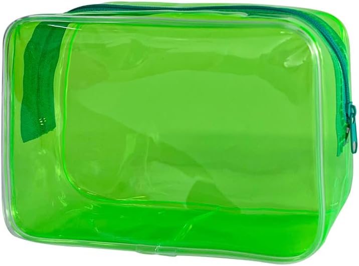 Neon TSA Approved Clear Toiletry Pouch, 7"x2.3"x4.7" Size, PVC Travel Makeup Bags for Toiletries, Transparent Cosmetic Bag for Women and Men Small (Wine Red)