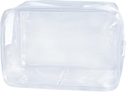 Neon TSA Approved Clear Toiletry Pouch, 7"x2.3"x4.7" Size, PVC Travel Makeup Bags for Toiletries, Transparent Cosmetic Bag for Women and Men Small (Wine Red)