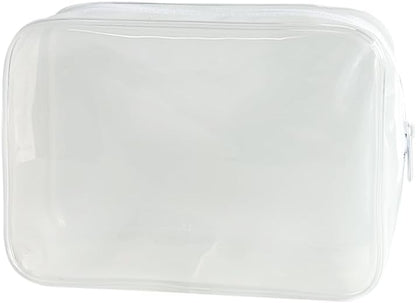 Neon TSA Approved Clear Toiletry Pouch, 7"x2.3"x4.7" Size, PVC Travel Makeup Bags for Toiletries, Transparent Cosmetic Bag for Women and Men Small (Wine Red)