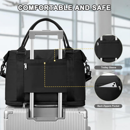 Travel Duffel Bag, Sports Tote Gym Bag, Shoulder Weekender Overnight Bag for Women - Colors A