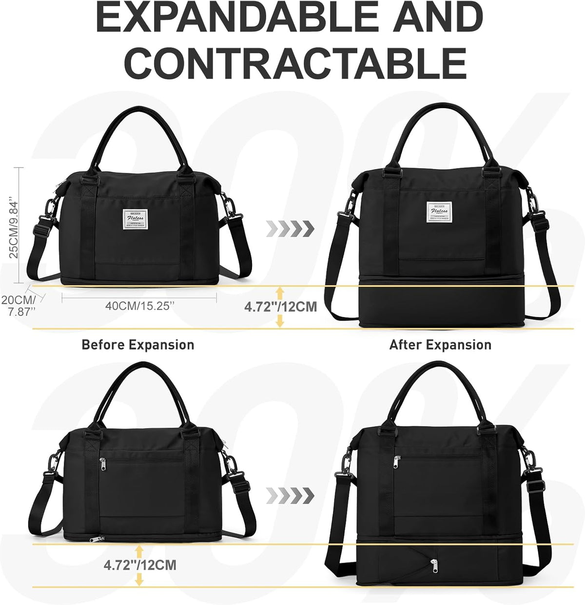 Travel Duffel Bag, Sports Tote Gym Bag, Shoulder Weekender Overnight Bag for Women - Colors A