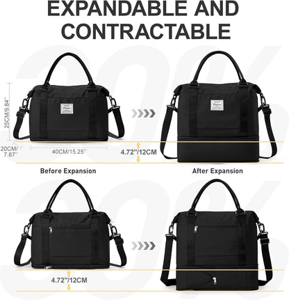 Travel Duffel Bag, Sports Tote Gym Bag, Shoulder Weekender Overnight Bag for Women - Colors A