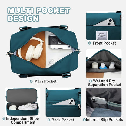 Travel Duffel Bag, Sports Tote Gym Bag, Shoulder Weekender Overnight Bag for Women - Colors A