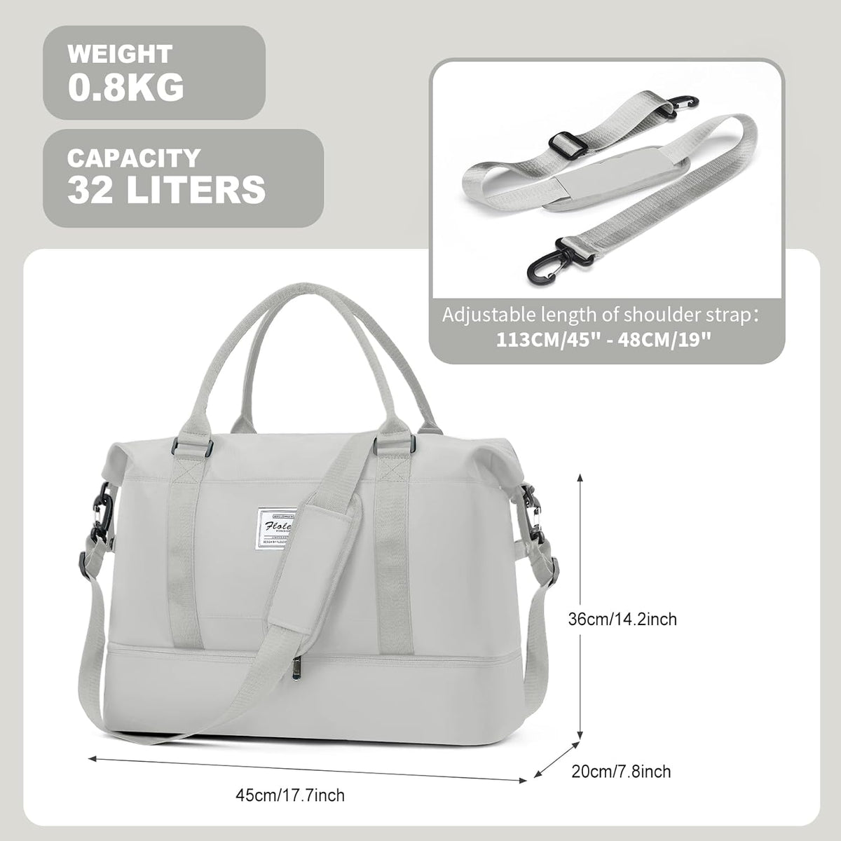 Travel Duffel Bag, Sports Tote Gym Bag, Shoulder Weekender Overnight Bag for Women - Colors A