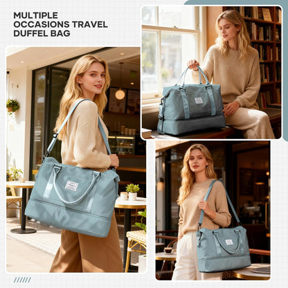 Travel Duffel Bag, Sports Tote Gym Bag, Shoulder Weekender Overnight Bag for Women - Colors A