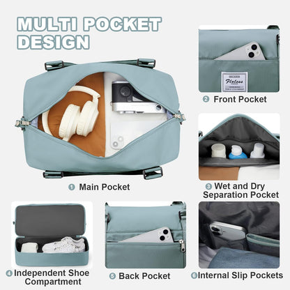 Travel Duffel Bag, Sports Tote Gym Bag, Shoulder Weekender Overnight Bag for Women - Colors A