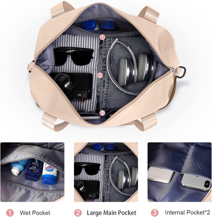 Travel Duffel Bag, Sports Tote Gym Bag, Shoulder Weekender Overnight Bag for Women - Colors A