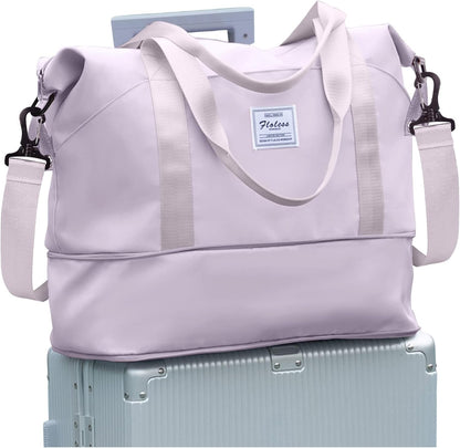 Travel Duffel Bag, Sports Tote Gym Bag, Shoulder Weekender Overnight Bag for Women - Colors A