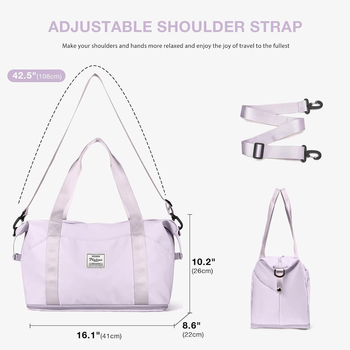 Travel Duffel Bag, Sports Tote Gym Bag, Shoulder Weekender Overnight Bag for Women - Colors A
