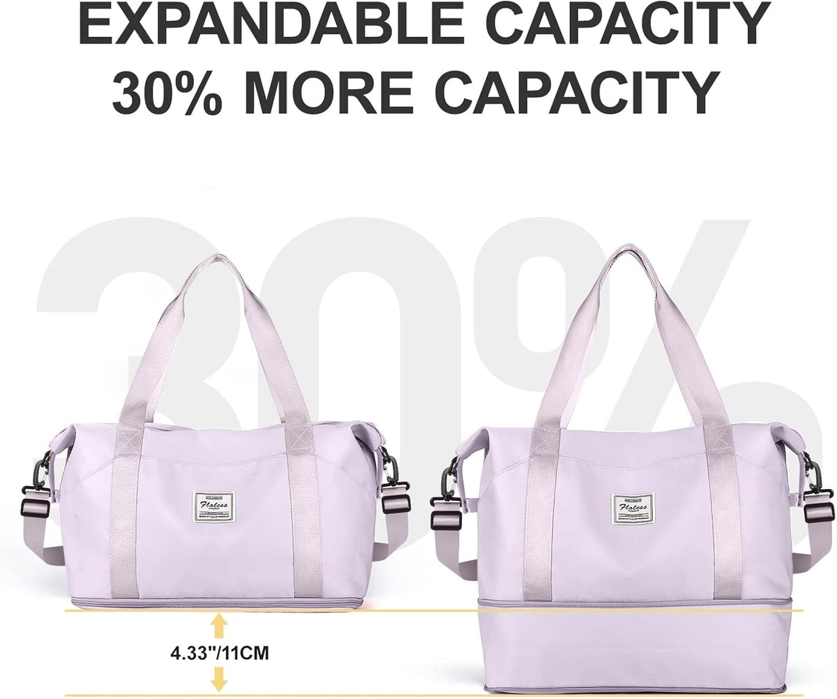 Travel Duffel Bag, Sports Tote Gym Bag, Shoulder Weekender Overnight Bag for Women - Colors A