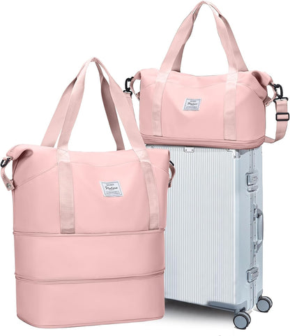 Travel Duffel Bag, Sports Tote Gym Bag, Shoulder Weekender Overnight Bag for Women - Colors A