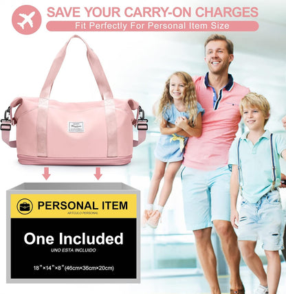 Travel Duffel Bag, Sports Tote Gym Bag, Shoulder Weekender Overnight Bag for Women - Colors A