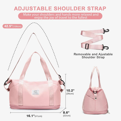 Travel Duffel Bag, Sports Tote Gym Bag, Shoulder Weekender Overnight Bag for Women - Colors A