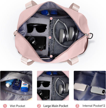 Travel Duffel Bag, Sports Tote Gym Bag, Shoulder Weekender Overnight Bag for Women - Colors A