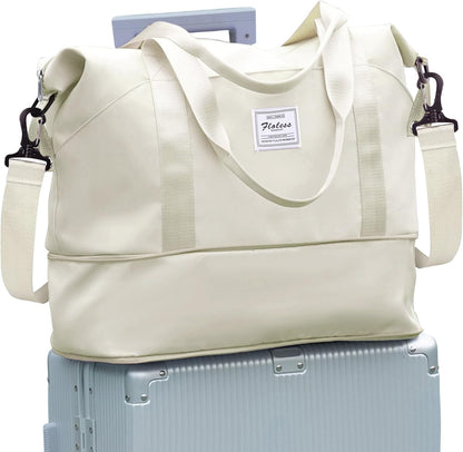 Travel Duffel Bag, Sports Tote Gym Bag, Shoulder Weekender Overnight Bag for Women - Colors A