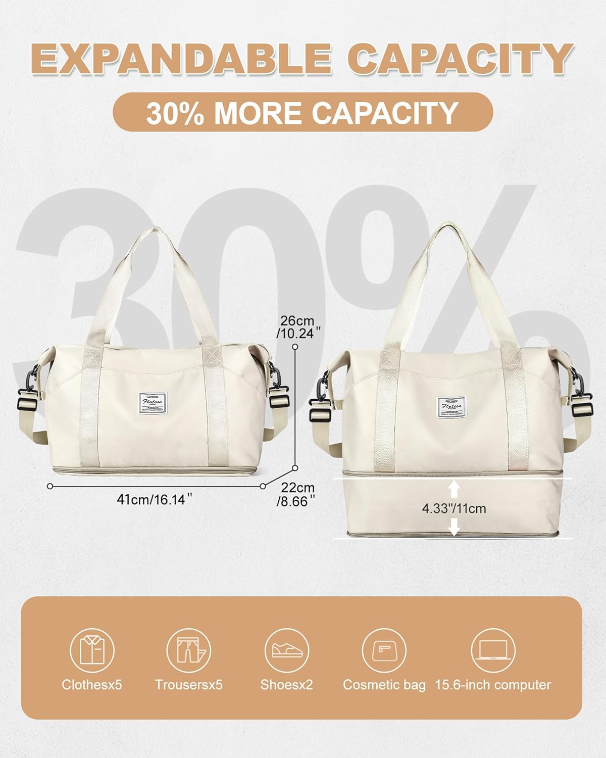 Travel Duffel Bag, Sports Tote Gym Bag, Shoulder Weekender Overnight Bag for Women - Colors A