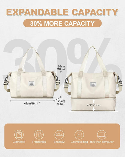 Travel Duffel Bag, Sports Tote Gym Bag, Shoulder Weekender Overnight Bag for Women - Colors A