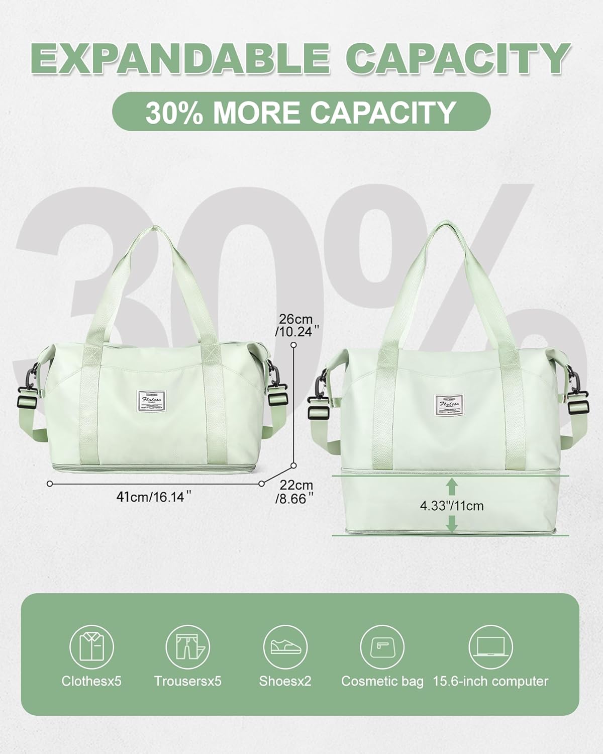 Travel Duffel Bag, Sports Tote Gym Bag, Shoulder Weekender Overnight Bag for Women - Colors A