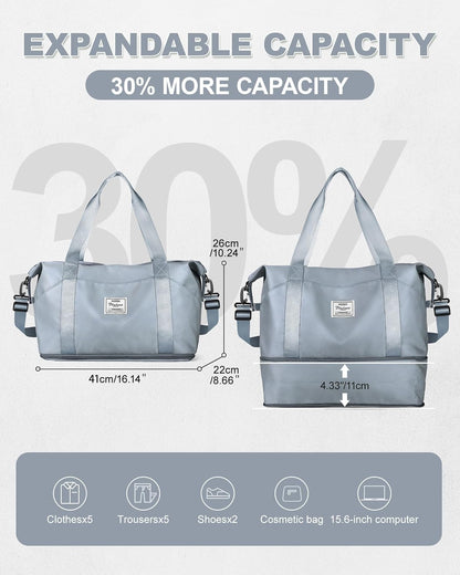 Travel Duffel Bag, Sports Tote Gym Bag, Shoulder Weekender Overnight Bag for Women - Colors A