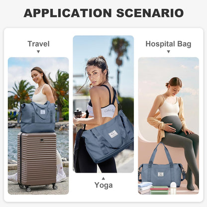 Travel Duffel Bag, Sports Tote Gym Bag, Shoulder Weekender Overnight Bag for Women - Colors A