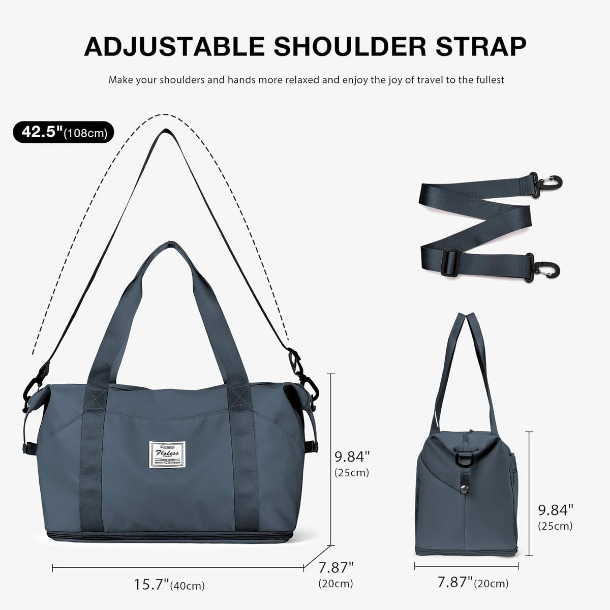 Travel Duffel Bag, Sports Tote Gym Bag, Shoulder Weekender Overnight Bag for Women - Colors A