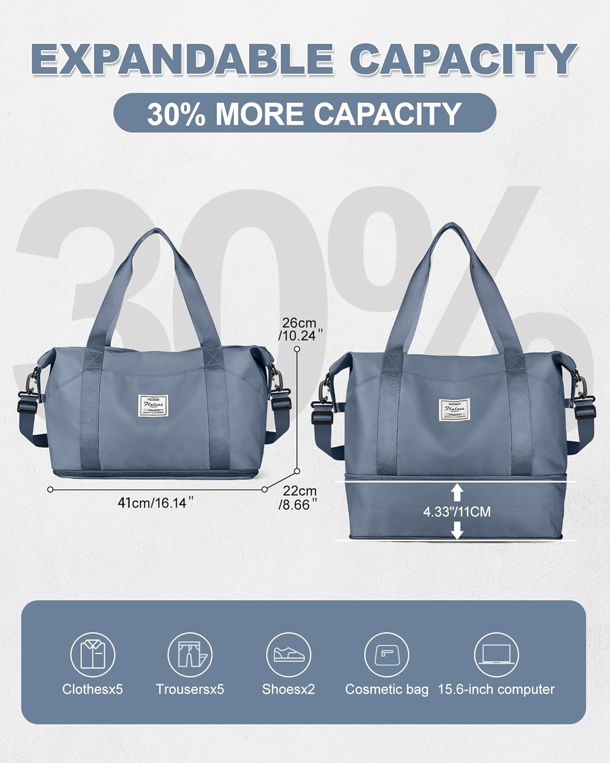Travel Duffel Bag, Sports Tote Gym Bag, Shoulder Weekender Overnight Bag for Women - Colors A